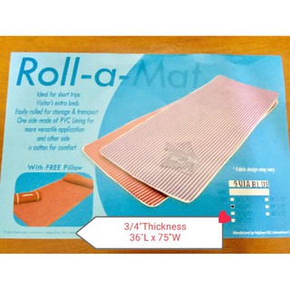 Single Roll-a-mat Portable Mattress With free Pillow by Uratex available in 30" & 36"