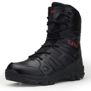 [Readystock] tactical boots safety boots outdoor men's shoes hiking shoes combat desert wear-resistant non-slip high-top safety shoes