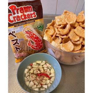 BESUTO ORIGINAL UNCOOKED PRAWN CRACKERS READY TO FRY CHIPS SPICY ONION AND GARLIC 250 GRAMS (3)