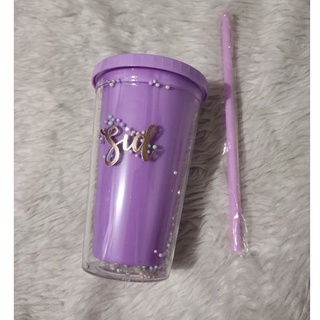 Colored Plastic Tumbler with straw personalize free name fully handwritten heat embossed (9)