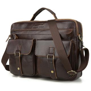 Men Business Leather Bag Single Shoulder Messenger Briefcase Cowhide Laptop Handbags Oil Wax Cowhide