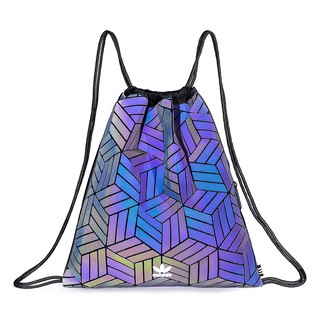 Adidas Issey Miyake Backpack men and women Student Schoolbag Backpack 3D Geometric Diamond Single Shoulder Diagonal Chest Bag