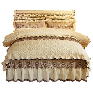 European-style cotton lace dress four-piece bedding 1.5 m1.8 M. 8 M 4-piece padded bedspread double