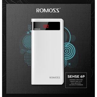 Original Romoss Powerbank Official Sense6P 20000mAh LED LCD Power Bank