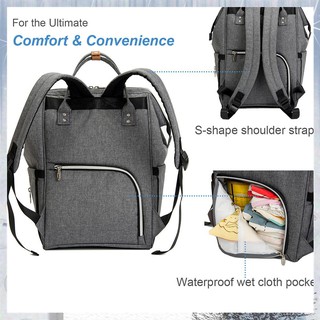 【Available】Lekebaby baby diaper bag large storage bag waterproof backpack shoulde (9)