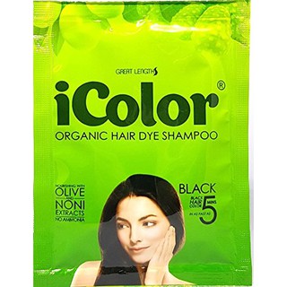 iColor Organic Hair Dye Shampoo Black 25ML Sachet