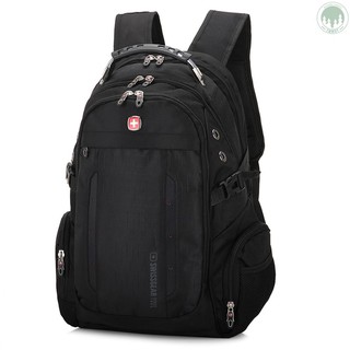 New Swiss Military Army Multifunction 15inch Laptop Bag Backpack External USB Charge Schoolbag Black