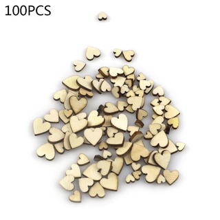 ✿ 100pcs Mixed Love Heart Shape Wooden Wedding Table Scatter Decor Rustic Crafts 4 Sizes