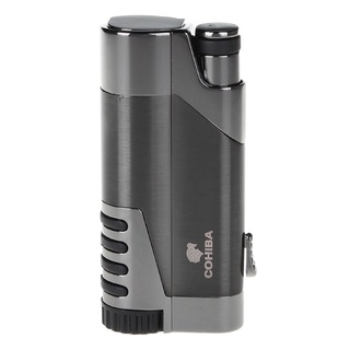 COHIBA Cigar Lighter Windproof Refillable Butane Torch Lighter Jet Blue Flame Lighters with Punch ga