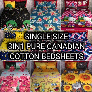 SINGLE SIZE 3IN1 PURE CANADIAN COTTON BEDSHEETS