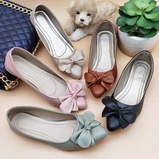 ✿✆✇R&A089 Pointed Flat Leather Doll Shoes with Ribbon