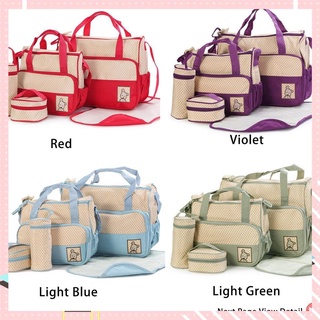 【Available】5 in 1 Multifunction Baby Diaper Changing Bag