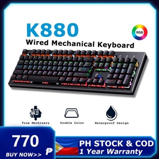 【Ship in 24h】Mechanical Keyboard K880 K550 Wired Gaming Keyboard USB RPB 104Key Apply to PC laptop (1)