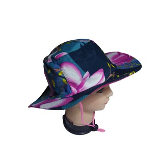 Waway Hat Flower Print Sun Visor Beach Outdoor Sun Protector Bucket Hat
