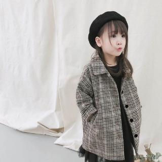 Kids Coat Winter Warm Baby Girl Thicken Single Breasted Design Plaid Outerwear Jacket Clothes (5)