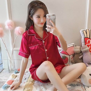Women's Lingerie Fashion Korean High - End Silk Terno Sleepwear