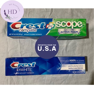 Crest Complete Extra Whitening | Crest 3D White Advanced Whitening Toothpaste (Imported from USA)