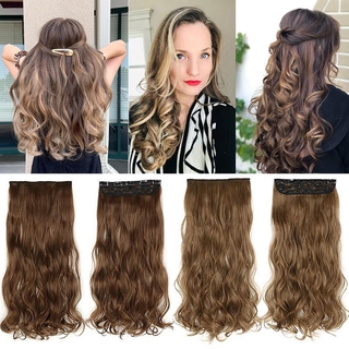 56cm Long Wavy Curly 5 Clip in Hair Extensions Natural Thick Straight Synthetic Hair Pieces Extention
