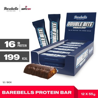 Barebells Protein Bar | Double Bite Chocolate Crisp 12 x 55g | High Protein Low Carb Low Sugar | 20g