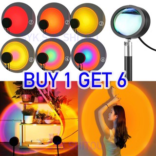 【SHIP IN 24H】6 IN 1 Sunset light rainbow lamp sun never sets projection chandelierc decoration floorreative