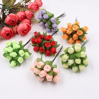 12Pcs/Bundle Artificial Flowers Simulated Flowers Roses Fake Flowers DIY Crafts Home Decoration