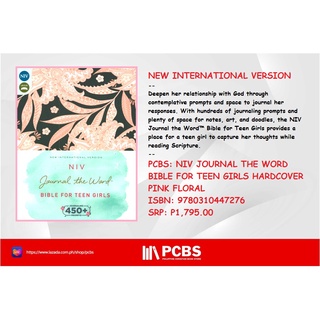 PCBS NIV Journal The Word Bible for Teen Girls : Hardcover Pink Floral - New International Version g