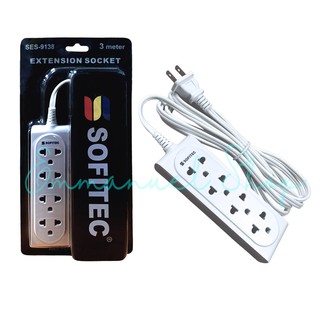 Universal Outlet Power Extension Socket 3Meters Cord Power Strip US Adaptor Plug Sofitec SES-9138