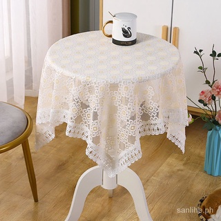 Table Cloth Coffee Table Square Tablecloth Garden Tablecloth Cotton Linen Hollow Tablecloth Small Fresh Rectangular round Square Tablecloth Lace Tablecloth Household Fabric round tablecloth