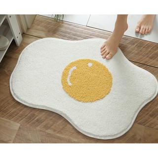 Fried egg Toilet Floor Mats Absorbent Foot Mats Bathroom Soft Shower Rug Quick-drying Non Slip Carpets