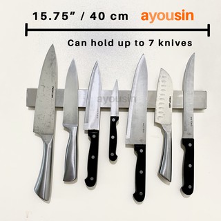 AYOUSIN 15.75"/ 40 cm Powerful Magnetic Knife Rack Holder Organizer / Adhesive or nail wall mount