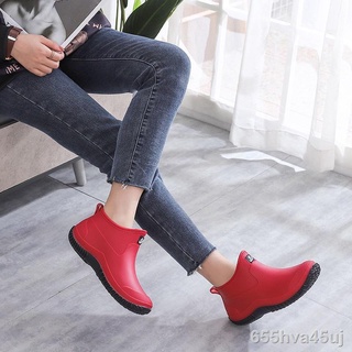 ◕❈¤Rain Boots women's fashion non-slip thick rain boots wear-resistant women's shoes waterproof wome
