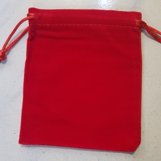 LJ❤ velvet plain red pouch