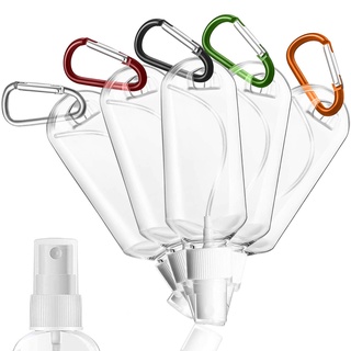 Portable Alcohol Spray Bottle Keychain Disinfection Transparent Empty Reusable Travel Hook 50ml (1)