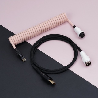 KBDFANS PINK&BLACK HANDMADE CUSTOM MECHANICAL KEYBOARD USB-C CABLE (1)