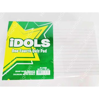 Idols 1/4 Quiz Writing Pad Paper Pad 10 Pad one-fourth pad paper