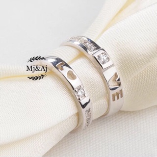 【Mj&Aj】#6.White gold couple wedding engagement ring