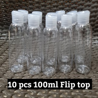 100ml /250ml Clear boston flip top cap CLEAR bottle 10 pcs