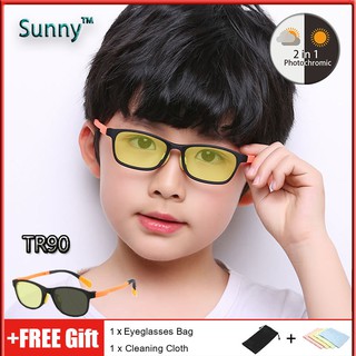 Photochromic Anti Radiation Glasses For Kids Boys Girls TR90 Frame Anti Blue Ray Transition Computer Eyewear Children Sunglasses Auto Changing Color