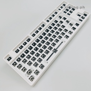 ☫❅○TY87/104 RGB Hotswap Mechanical Keyboard Kit DIY Custom Backlit Cable Connection Wired Keyboard C