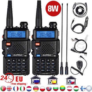 2pcs High Power 8W Baofeng UV 5R Walkie Talkie UV-5R Portable Amateur Ham CB Radio Station 10KM UV5R (1)