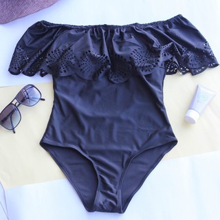 Kily.PH Lucille Off Shoulder Bikini Swimsuit Black 17099BK (2)