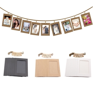 10PCS/Lot DIY Photo Frame Wooden Clip Paper Picture Holder For Wedding Baby Shower Birthday Party