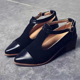 Women Pointed Toe Oxford British Style Low Heel Shoes (6)