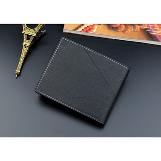 2021New Men's Wallet Short Multiple Card Slots Fashion Casual Wallet Men's Youth Thin Tri-Fold Cross Section Soft Leather Wallet (7)