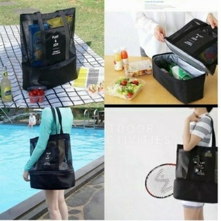 ✧(COD)Outdoor Picnic Beach Cooler Tote Bento Bag Travel Sport Bag♡