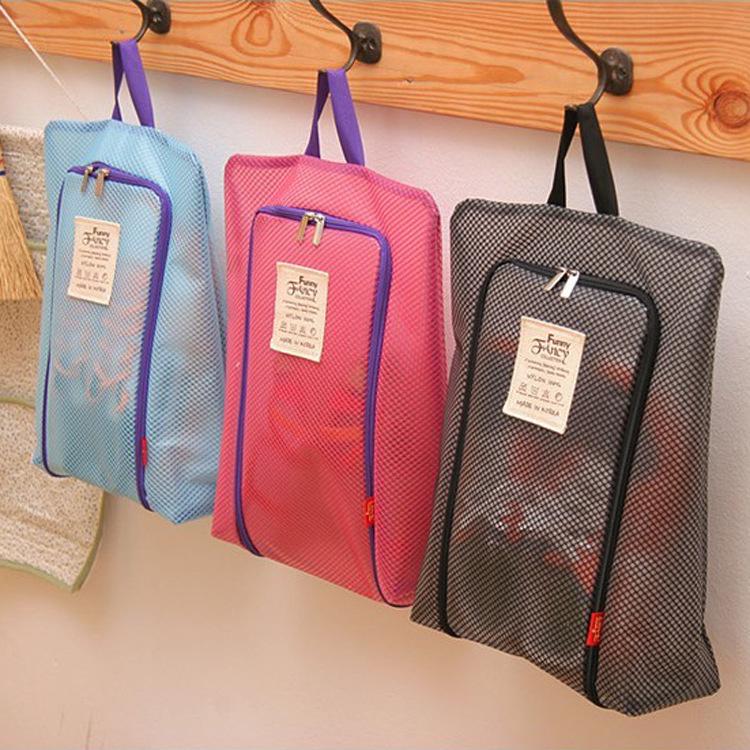 Travel Dustproof Shoe Bag Waterproof Storage Bag Bag Cover Portable Mesh Portable Visible Wall Bag (1)