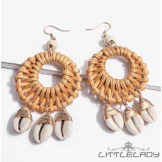 ☛☏❤Women Handmade Ocean Style Rattan Weave Sea Shell (6)