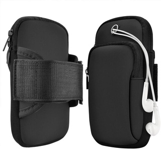 Sports Armband, Multifunctional Pockets Exercise Workout Running Waterproof Arm Bag BlackA