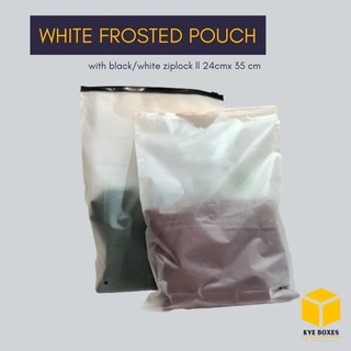 White Frosted Ziplock Pouch (PLAIN, Without Logo/Design)