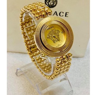 Versace round gold stainless accesories fashion watch